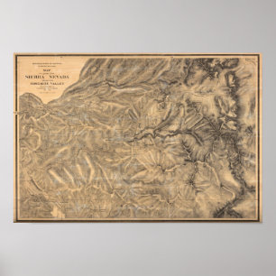 Sierra Nevada grenzend aan de Yosemite-vallei Poster