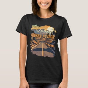 Sierra Nevada Weg Retro Oranje Reizen T-shirt