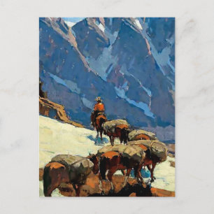 "Sierra Pass" Westerne kunst van Edgar Payne Briefkaart
