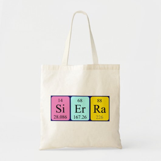 Sierra periodieke table name canvas tas (Voorkant)