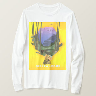 sierraleone geïllustreerde kaart reisposter t-shirt