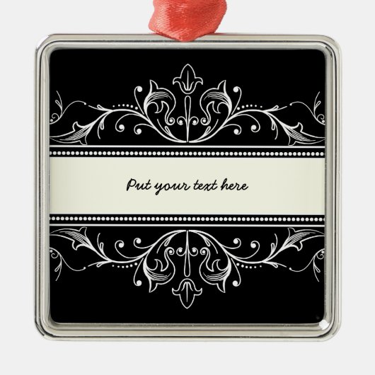 Sierrand zwart wit custom ornament (Voorkant)