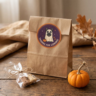 Siersticker met pompoen voor Halloween Ronde Sticker