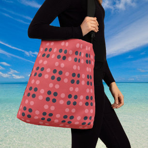Sierstippen in roze en grijs crossbody tas
