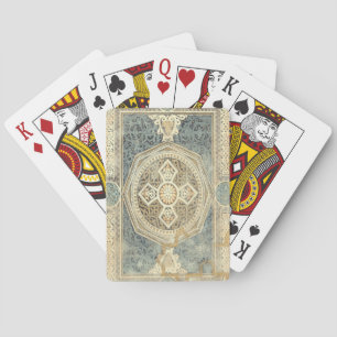 siertapijt met geometrisch ontwerp pokerkaarten