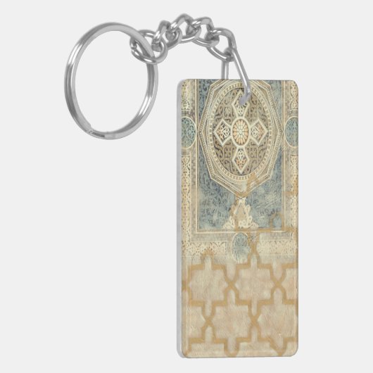 siertapijt met geometrisch ontwerp sleutelhanger (Voorkant Links)