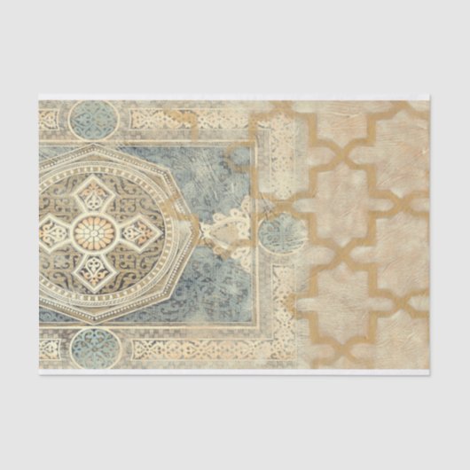 siertapijt met  geometrisch ontwerp tissuepapier (Voorkant)