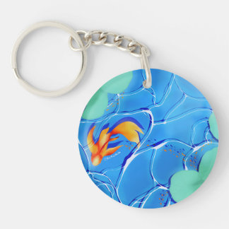 Siervijver met Koi Karper Sleutelhanger Blauw Wate