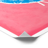 Siervogel met patronen op roze achtergrond poster (Hoek)