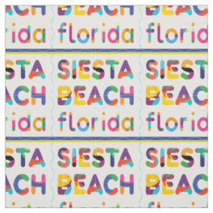 Siesta Beach, Florida. Kleurig tekstpatroon Stof