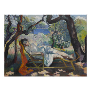 Siesta (Dame die in een mediterrane tuin slaapt) Perfect Poster