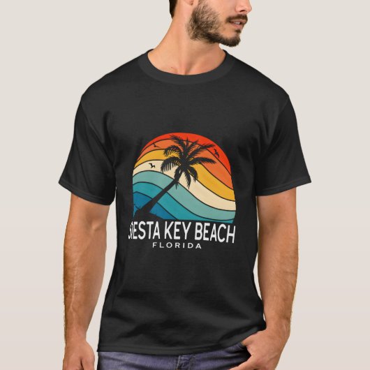 Siesta Key Beach Florida Tropical Beach Palm Tree T-shirt (Voorkant)