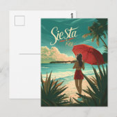 Siesta Key Beach Reisadvertentie Briefkaart (Voorkant / Achterkant)
