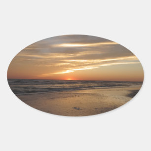 Siesta Key Beach Sunset Ovale Sticker