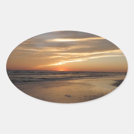 Siesta Key Beach Sunset Ovale Sticker (Voorkant)