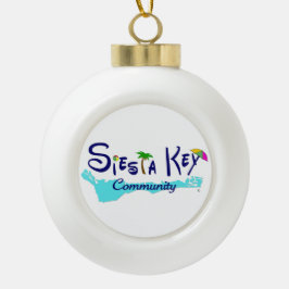 Siesta Key Community-versiering met boomontwerp Keramische Bal Ornament