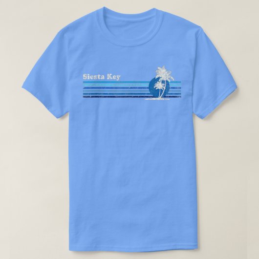 Siesta Key FL  80s Palm Trees Sunset T-shirt (Design voorkant)