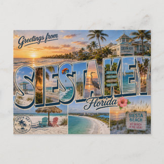 Siesta Key, Florida ansichtkaart Feestdagenkaart