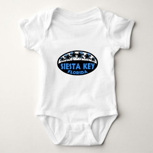 Siesta Key Florida blauwe palmen Romper (Voorkant)