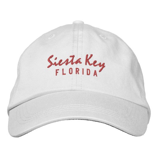 Siesta Key Florida geborduurde honkbalhoed Pet (Voorkant)