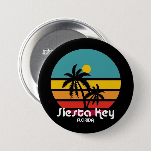 Siesta Key Florida Ronde Button 7,6 Cm (Voorkant /achterkant)