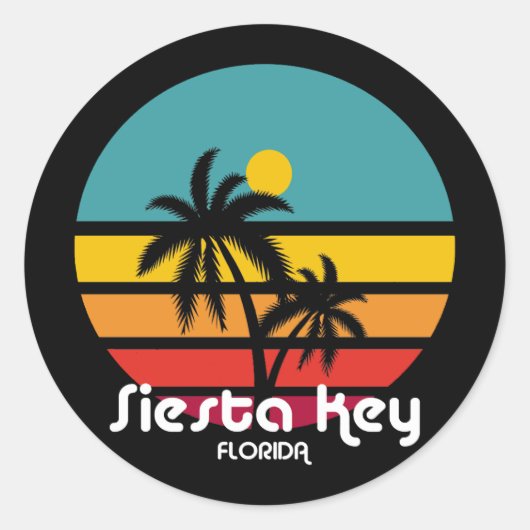  Siesta Key Florida Ronde Sticker (Voorkant)