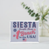 Siesta Key Florida Souvenir FL Retro Beach Briefkaart (Staand voorkant)