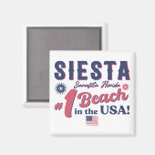 Siesta Key Florida Souvenir FL Retro Beach Magneet (Voorkant / Achterkant)