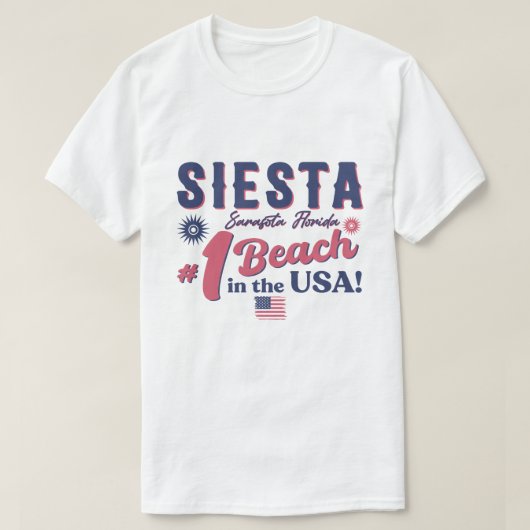Siesta Key Florida  Souvenir FL Retro Beach T-shirt (Design voorkant)