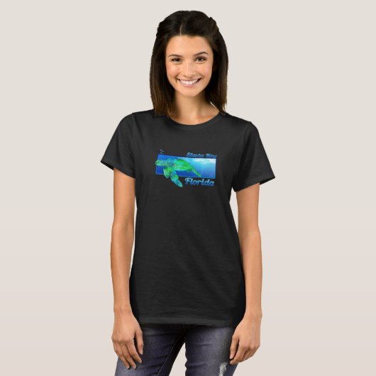 Siesta Key Florida Swimming Zee Turtle T-shirt (Voorkant volledig)