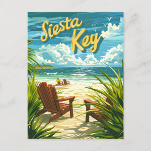 Siesta Key Florida vintage Briefkaart
