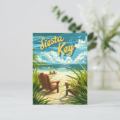 Siesta Key Florida vintage Briefkaart (Staand voorkant)