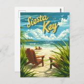 Siesta Key Florida vintage Briefkaart (Voorkant / Achterkant)