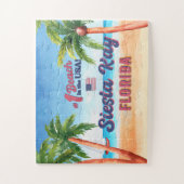 Siesta Key Florida Waterverf Souvenirs FL  Legpuzzel (Verticaal)
