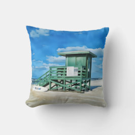 Siesta Key Green LifeGuard Tower Pillow Kussen