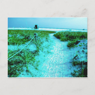 Siesta Keys Beach in gekleurde randen themacadeaub Briefkaart