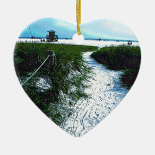 Siesta Keys Beach in zachte plastic fotografie Keramisch Ornament