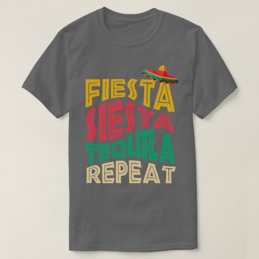 Siesta Tequila Herhalen T-shirt (Design voorkant)