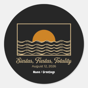 Siestas Fiestas Totaliteit Spanje Zonsverduisterin Ronde Sticker