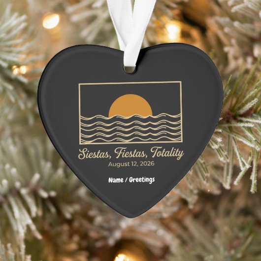 Siestas Fiestas Totality Spain Solar Eclipse 2026  Ornament (Boom)