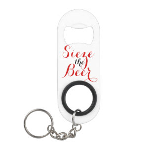 Sieze de bier met Jouw naam Mini Sleutelhanger Flessenopener