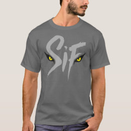 Sif, de Grote Grijze Wolf Typografie T-shirt
