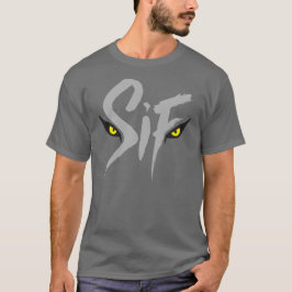 Sif, de Grote Grijze Wolf Typografie T-shirt