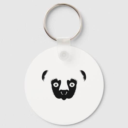 Sifaka Face Silhouette Sleutelhanger (Voorkant)