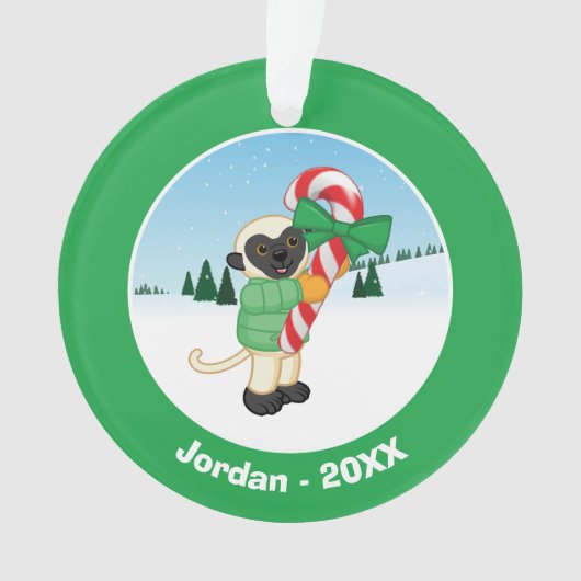 Sifaka Lemur Ornament (voorkant)