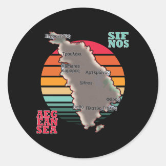 Sifnos, Griekenland Ronde Sticker