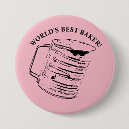 Sifter Quote Worlds Best Baker Ronde Button 7,6 Cm