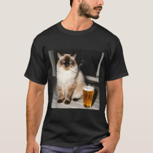 Sigaar Kat Grappige Pluche Kat Roken Kitten Bij T-shirt