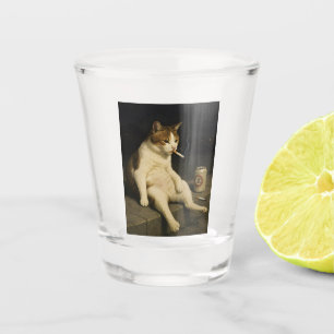 Sigaar Kitten Grappige Roken Kat Gen Z Meme Shot Glas