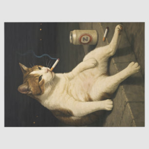 Sigaar Kitten Grappige Roken Kat Gen Z Meme Tissuepapier